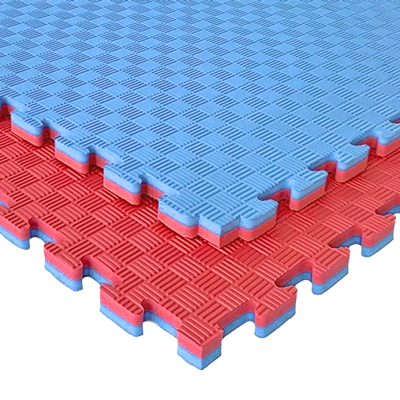 25mm 1x1m Interlocking Jigsaw Dojo Mat - Blue / Red