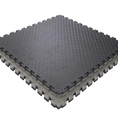 25mm 1x1m Interlocking Jigsaw Dojo Mat - Black / Grey